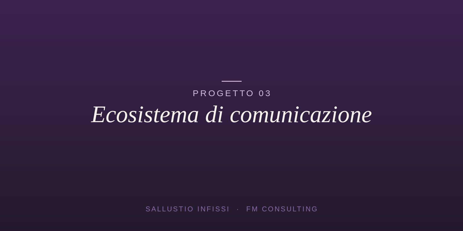 Progetto ecosistema di comunicazione Sallustio