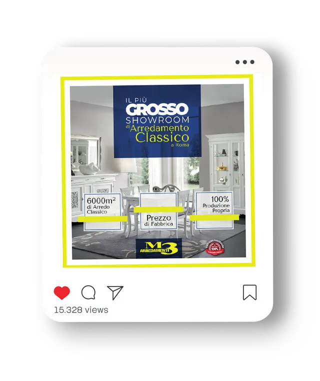 Post Instagram della campagna Meta M3 Arredamenti