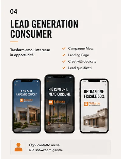 Le creatività delle campagne consumer Sallustio su smartphone